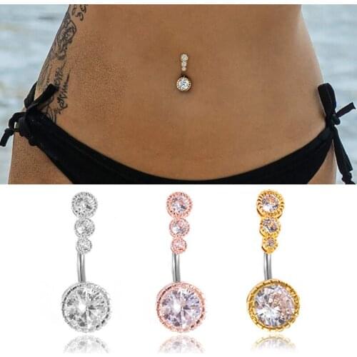 Women Men Body Jewelry Crystal Belly Piercing Button Rings Barbell Drop Dangle Navel Rings Nombril Ombligo Ring