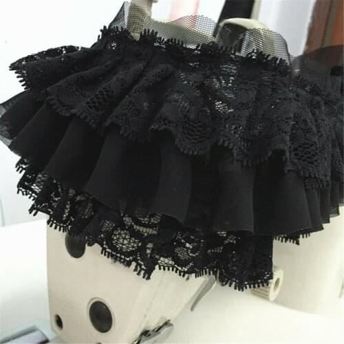 Ruffle Lace Dress Hemline Edge Fabric Trim Pleat Ribbon Chiffon Sewing 3 Layer