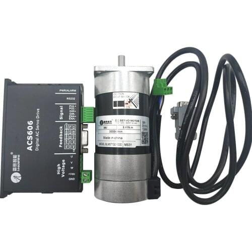 Leadshine Brushless DC Servo Motor Kit 25W 50W 90W 130W 180W+ Servo Kit DC 24/36V + Encoder Cable Kit for CNC Router Engraver