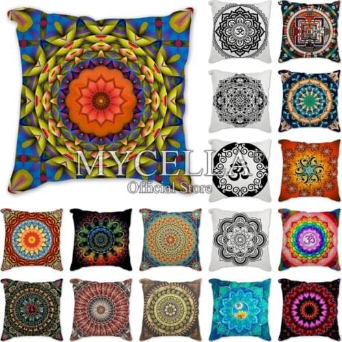 Mandela couch cushion cover pastoral home decorative pillow cotton linen square pillowcase 45x45cm back cushions without filling
