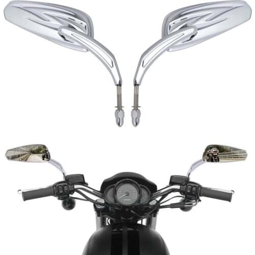 Motorcycle Pair 8mm Rear View Mirrors For Harley Sportster Dyna Softail Road King Glide Fat Boy FLSTC