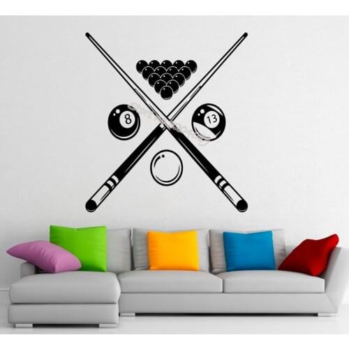Billiard Pool Wall Stickers Snooker Sports Game Table Ball decal Home Interior Design Art Murals Boy Bedroom living room EB358
