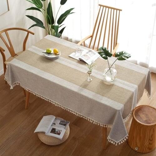Table Clothes Lattice Tablecloth Fabric Linen Protector Imitation Kitchen Durable Vintage High Quality Cotton Square Desk Cover