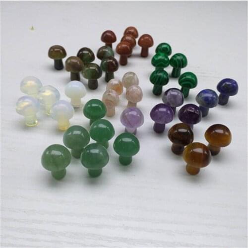 Polished gemstone green aventurine mini mushroom crystals healing stones for Decorate gifts