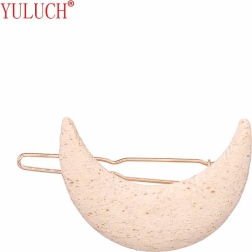 YULUCH 2018 New Popular hot africa wood moon shape word clip simple woman gift Jewelry hairpin