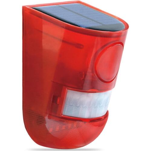 Security Alarm Solar Power Siren With Strobe IP65 Waterproof 110dB Loud Siren Built-in PIR Motion Sensor For Home Yard Outdoor