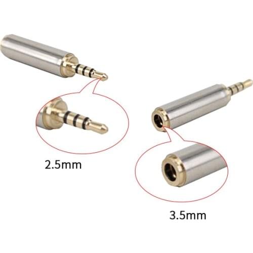 1pc Gold 2.5 mm Male to 3.5 mm Female Audio Stereo Adapter Plug Converter Headphone Jack For Nokia Earphone Adapter