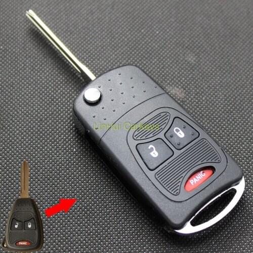 PINECONE for CHRYSLER 300C SEBRING JEEP WRANGLER COMPASS Key Shell 2+1 Buttons Uncut Brass Blade Modified Remote Key Shell 1 PC