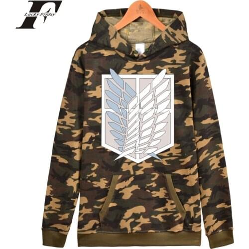 Popular Camouflage sportswear Hoodies Anime Attack On Titan Women/Men/Kids Sweatshirts Women Allen Funny Cartoon Top Clothes