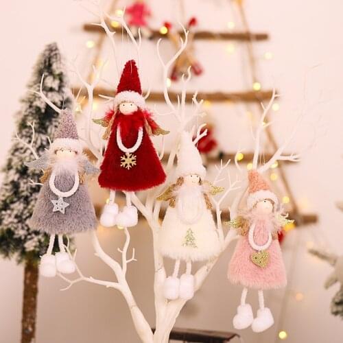 Christmas Decoration Pendant Cute Creative Plush Doll Feather Angel Christmas Tree Ornament