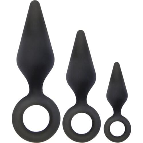 Sex Black Butt Plug For Beginner Erotic Toys Silicone Anal Trainer Set Plug Anal Sex Toys For Men Women Gay Prostate Massager