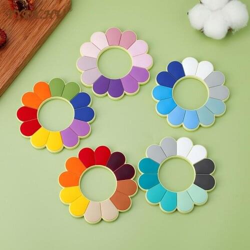 TYRY.HU Flower Silicone Teether and Mini Beads Baby Pacifier Chain Silicone Beads Food Grade Molar Toys DIY Accessories BPA Free