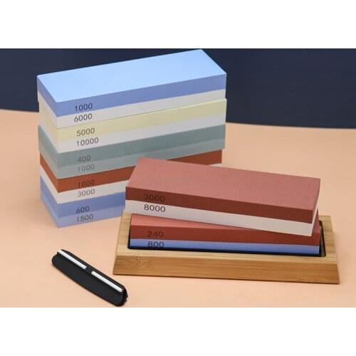 Knife Sharpener Whetstone Sharpening Stone Professional Grinding Wet Dual Side Girt Honing Set Kitchen Tools Accessories Gadgets