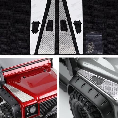 TRX4 Anti-skid Plate Intake Grille Stainless Steel RC Car Hood Sticker Decoration for 1:10 RC Crawler TRX-4 NEW Upgrade Parts