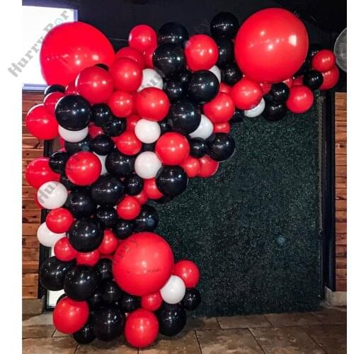 136Pcs Birthday Decoration Balloons Garland Kit Black Red Wedding Bridal Shower Party Kid Baby Shower Home Decoration New Year