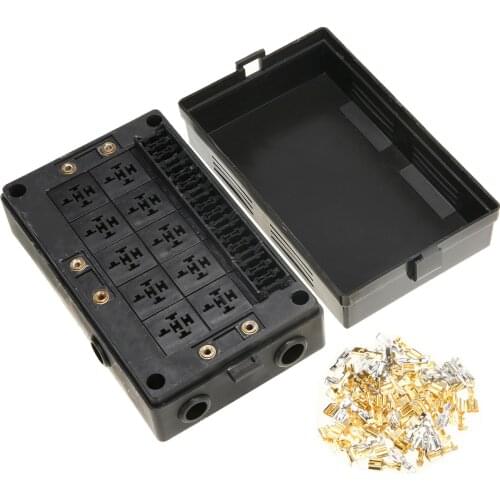 Universal 18 Way Fuse Relay Box Holder Block Circuit Protector Terminals Car Auto Replacement Part For Car Truck Boat