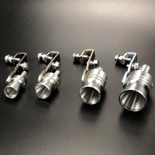 Universal Car Turbo Sound Simulator Muffler Silver S/M/L/XL Fit for Motorcycle/Car Straight Muffler