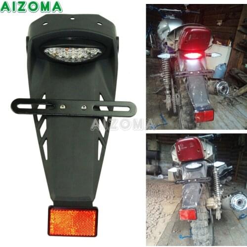 Motorcycle LED Brake Taillight w/Rear Fender License Plate Holder Red Reflector For Honda Yamaha G450 XR400 KLX450R DRZ400S