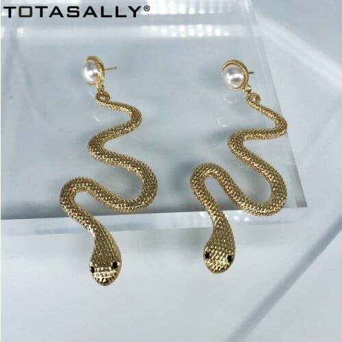 TOTASALLY Snake Collection Earrings for Women Golden Alloy Snakes Pendant Drop dangle Earrings Jewelry Gifts Wholesale
