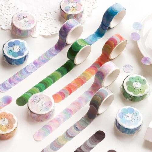 100Pcs/Roll Dot Washi Decor Masking Tape Diary DIY Scrapbooking Sticker Flakes