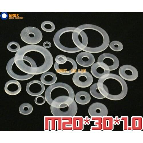 200 Pieces M20 x 30 x 1.0mm Soft Nylon Flat Washer Insulation Washer