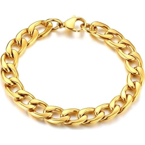 2021 Various Sizes Of Stainless Steel NK Chain Bracelet Black Gold Steel Color Mens Simple And Domineering Chain Jewelry