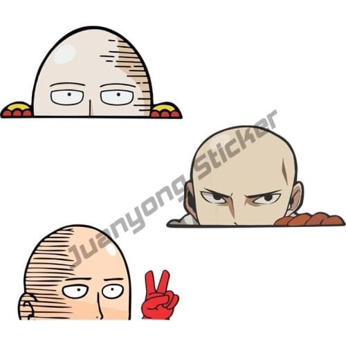 3D One Punch Man Car Sticker New Creative Peeker Decals Funny Waterproof Vinyl Material Scratch-proof Car Assessoires PVC13x10cm