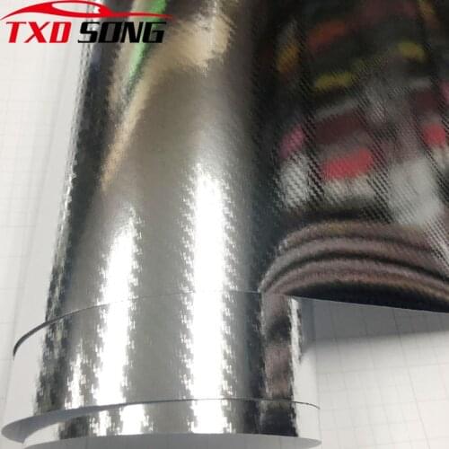 50cmx200cm Premium Silver car foil stickers chrome mirror vinyl car sticker body film autointernal external covers Chrome carbon