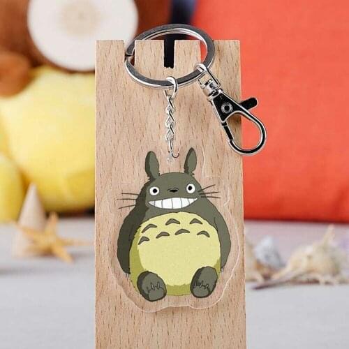 5pcs Anime My Neighbor Totoro dust Keychain Spirited Away figure doll Key rings fit Bag Charms toy Gift