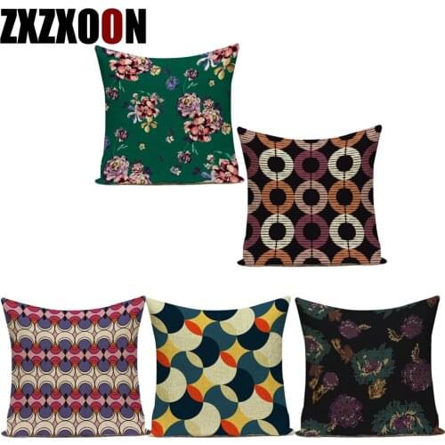 Decorative Throw Pillows Case Nordic Flower Geometric Polyester Sofa Home Living Room Pillowcase for Bedroom Almofadas