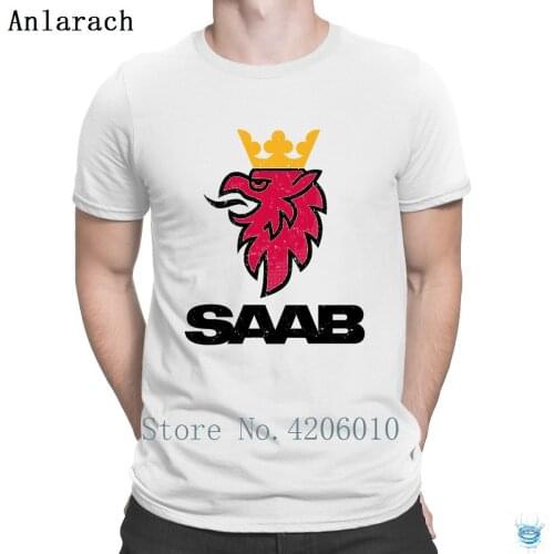 Saab Turbo Tshirts Design Slim 100% Cotton Sunlight T Shirt For Men Building Pop Top Tee Weird Anlarach Graphic