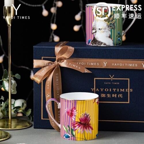 Yayoi era "parrot" personality breakfast couples mark cup coffee cup ceramic cup cup