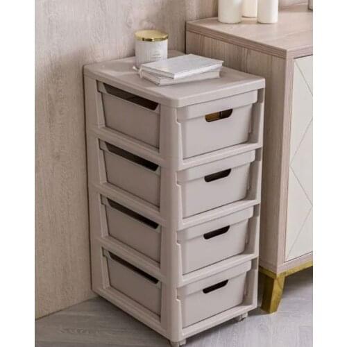 Rolling 4 Drawer Storage Cart Chest of Drawers Portable Household Cabinet with Large Storage Space, 4 Drawers, 30x38.5x69 cm