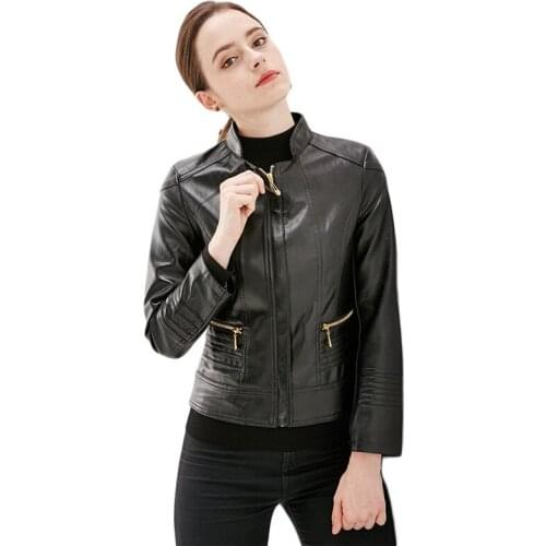 Mom faux leather coat black L-4XL plus size loose PU jacket 2019 autumn winter new korean lapel long sleeve fashion jacket JD617