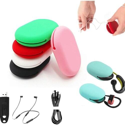 Creative New Portable Anti-Fall Mini Earphone Bag Silicone Charger Storage Box Household Storage Bag Outing Coin Collection