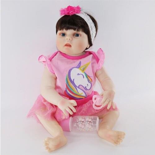 DollMai 22inches 57CM Full Body SIlicone Reborn Babies Doll Bath Toy Lifelike Newborn Princess Baby Doll Bonecas Bebes Reborn
