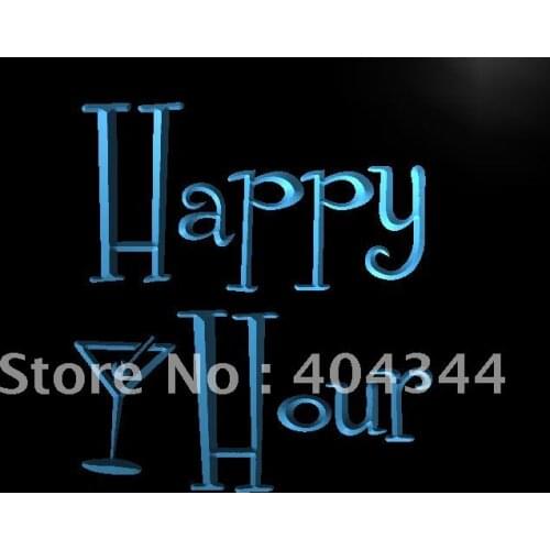 LB558- Happy Hours Bar Pub OPEN Beer LED Neon Light Sign home decor crafts