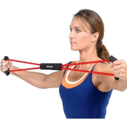 Hot Selling 8 Shaped Gym Tension Belt Girl Chest Expander Pull Rope Puller Custom Yoga Band Fitness