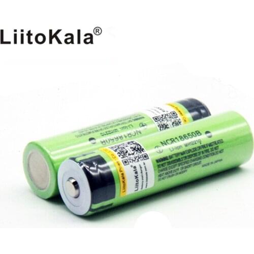 2PCS 2019 NCR18650B liitokala 18650 3400 Battery 3400 mah 3.7 v Rechargeable Li-ion Battery for Flashlight (without PCB)
