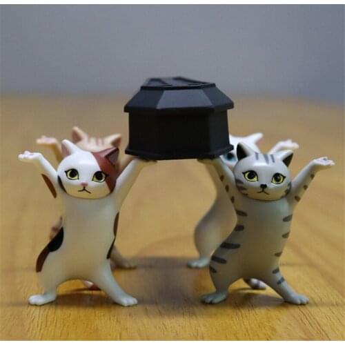 Cute Mini Cat Pen Holder Coffin Penholder PVC Crafts Miniatures & Figurine Creative Home Decoration Accessories Special Gift