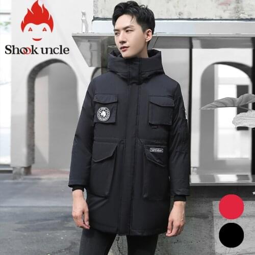 Fashion Thick Outerwear Coats Man Slip shoulder loose version mens duck down jacket winter warm hooded Thick down jacket Parka