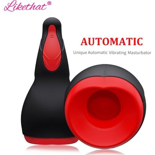 LIKETHAT Male Masturbator Vibrator for Men Silicone Automatic Heating Sucking Oral Sex Cup Adult Intimate Toys Blowjob Machine