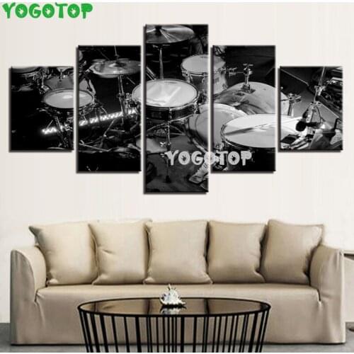 5 Pieces Music Instrument Paintings Black White Drums diy diamond painting Full Drill Mosaic diamond embroidery Wall Art ML1564