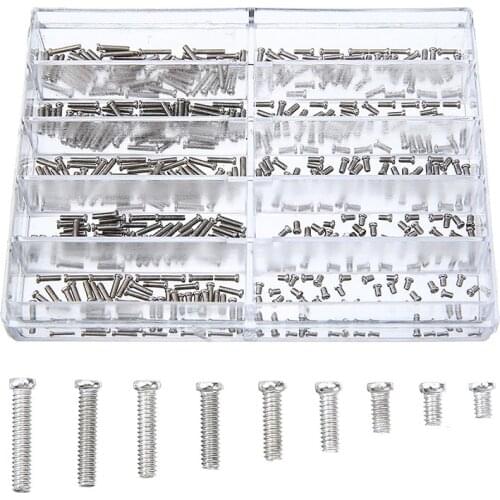 500 pcs Assortment Watch Screws Nuts Stainless Steel Micro Watch Screws Repair Too Kit For Clock Glasses Sunglass Repair Tool