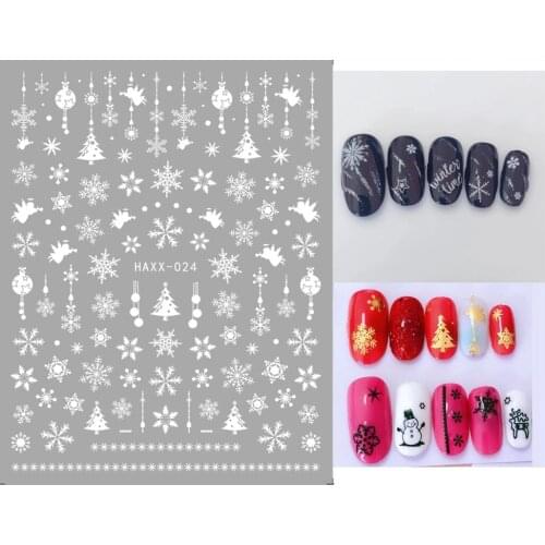 Xmas Snow Tree Nails Art Manicure Back Glue Decal Decorations Design Nail Sticker For Nails Tips Beauty