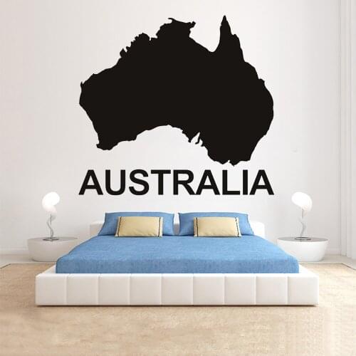 Australia Map Wall Sticker Bedroom Decor Accessories Vinyl Nursery Interior Wall Decals Modern Office School Decoration Z007