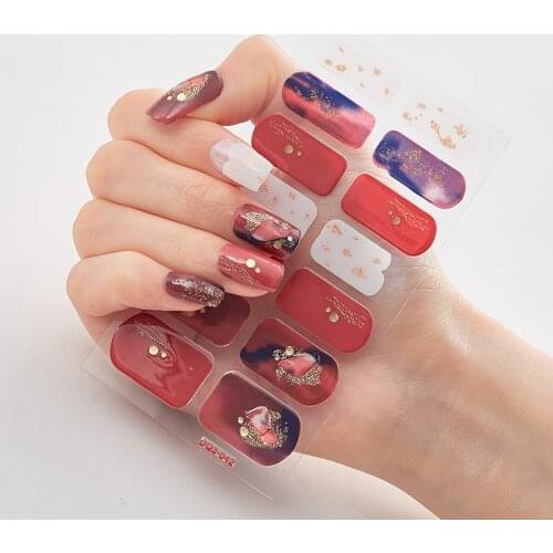 Five Sorts 0f Nail Stickers Nail Wraps DIY Creative Women Salon Sticker For Nails Nail Strips Full Cover Nail Stickers Shiny