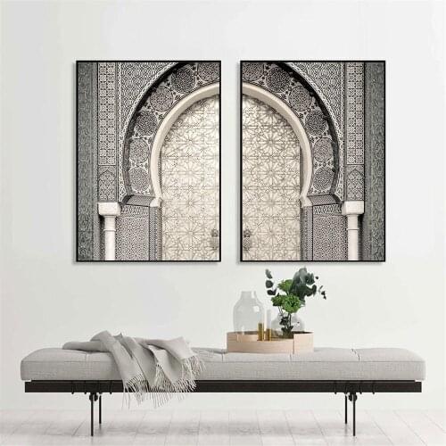Marrakesh Door Travel Canvas Poster Modern Moroccan Building Wall Art Print Painting Boho Wall Pictures Living Room Home Decor