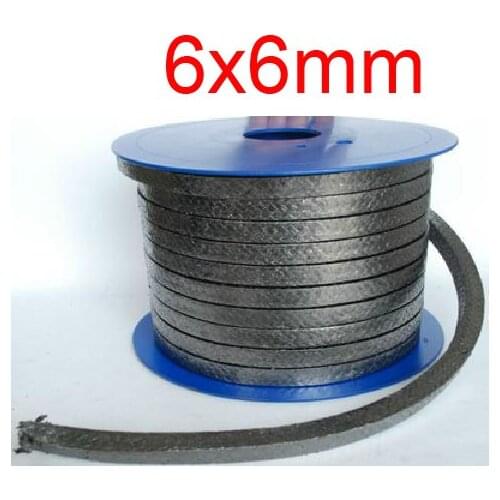 New 6x6mm 6mm graphite packing Graphite wire rod Expanded soft Flexible graphite wear-resisting heat-resistant