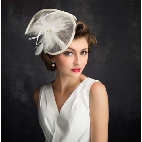 England Style New Women Top Hat Female Versatile Feather Headdress Retro Photo Props Chinese Wholesale